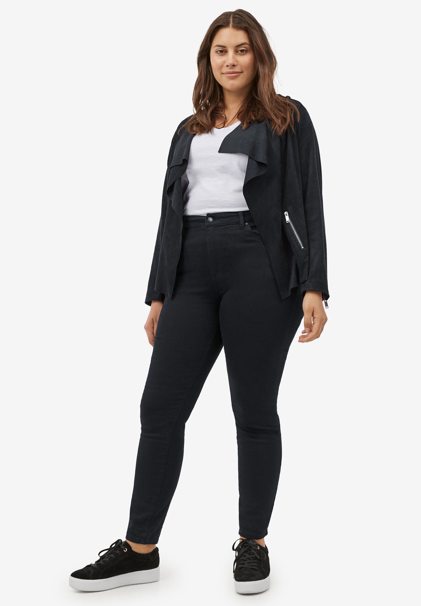 High-Waist Skinny Jeans, BLACK, hi-res image number 0