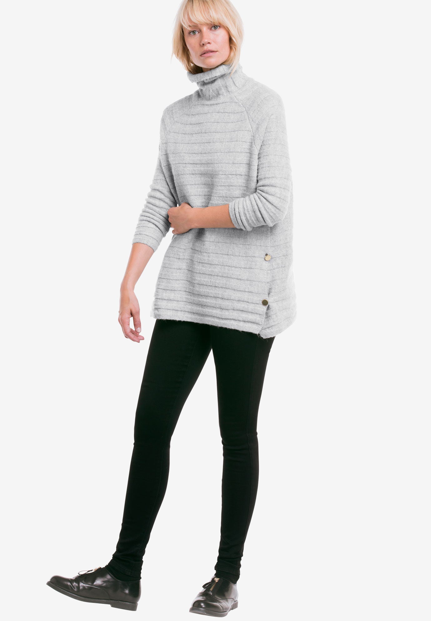 Side Button Turtleneck Sweater Avenue