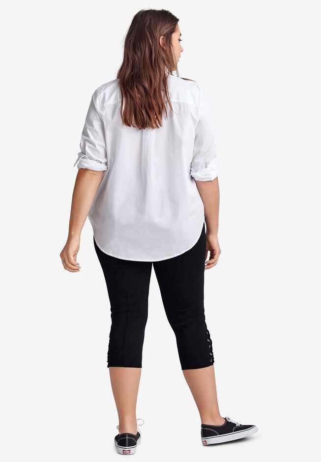 Lace-Up Capri Hem, , on-hover image number 1