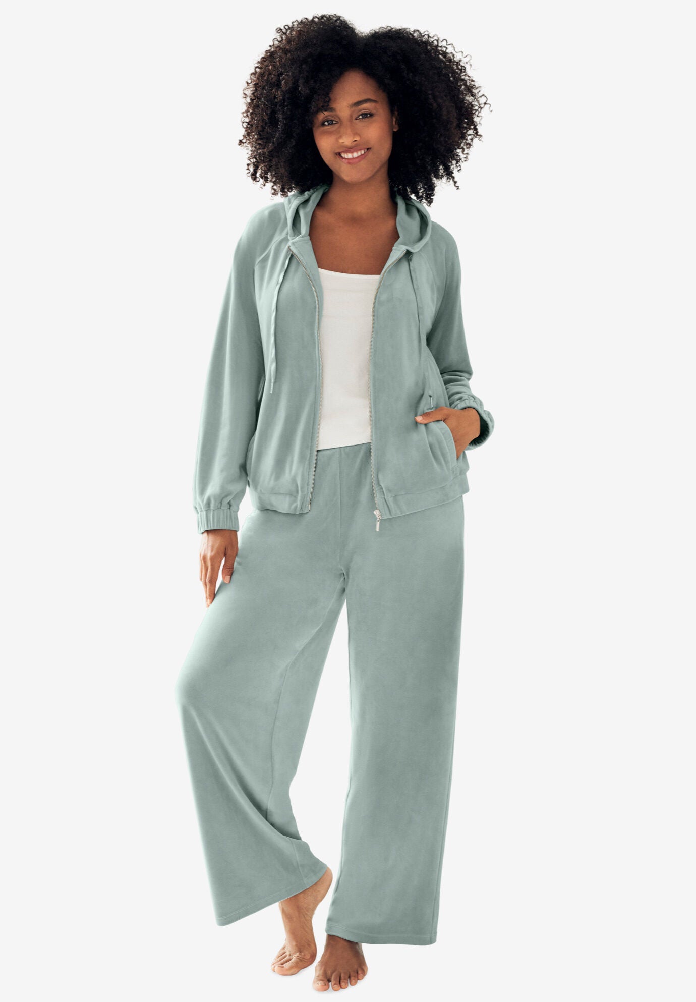 Wide Leg Velour Lounge Pants Avenue