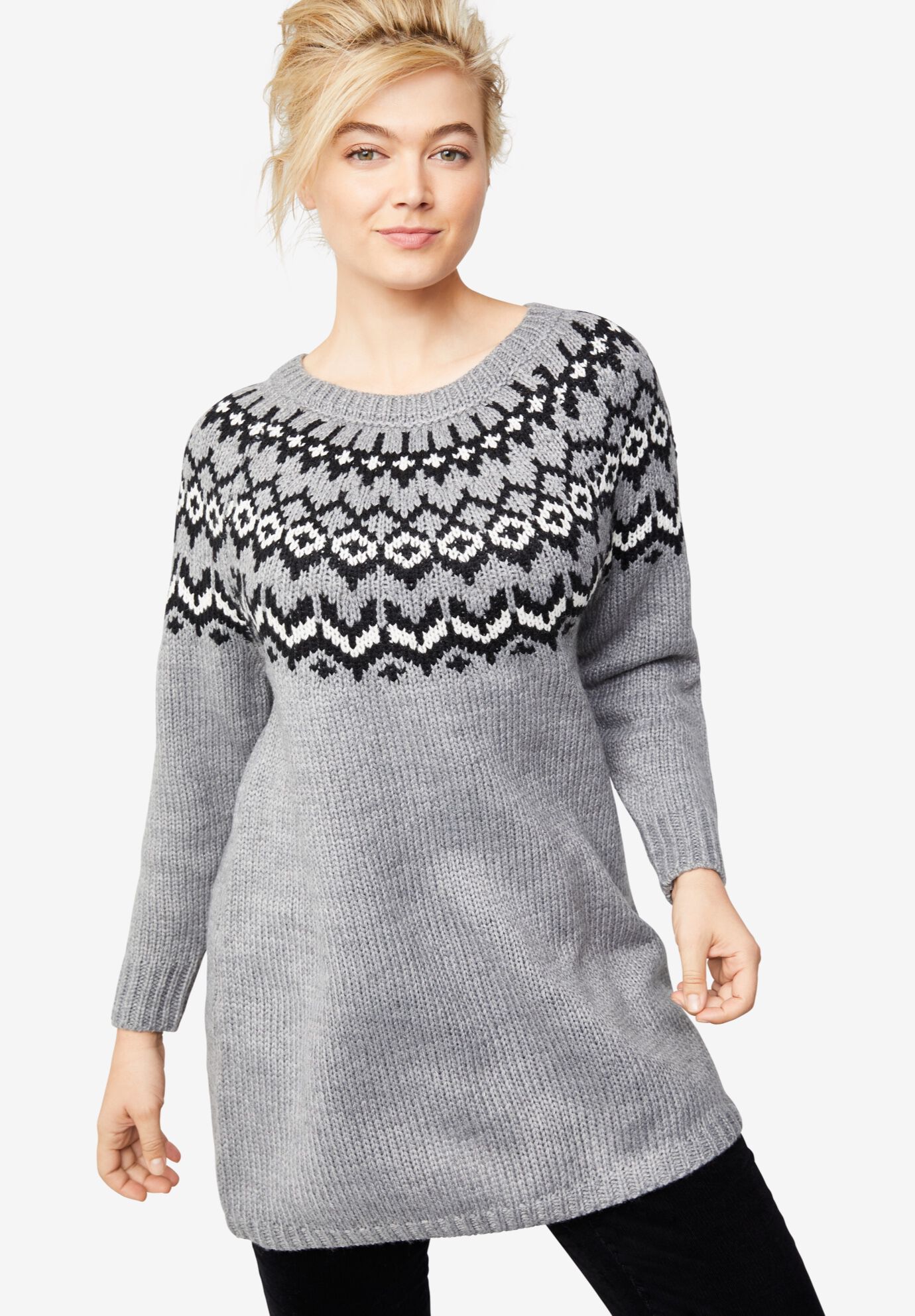 Fair isle tunic sweater shop