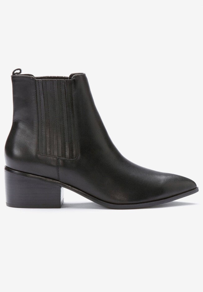 Leather Chelsea Bootie, BLACK, hi-res image number 0