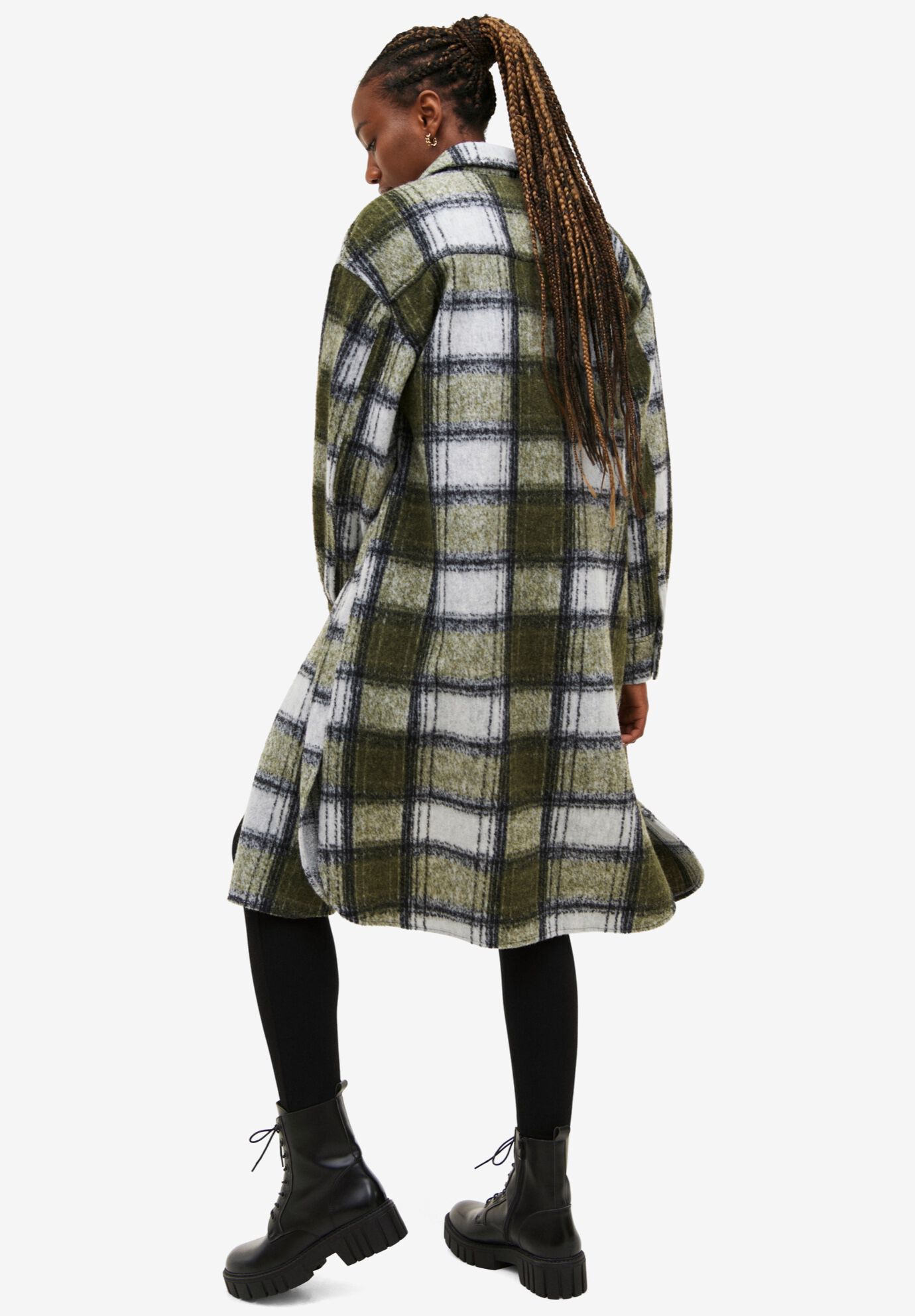 Wool Blend Long Shirt Jacket | Avenue