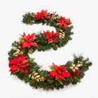 6' Pre-Lit Poinsettia Garland image number 0