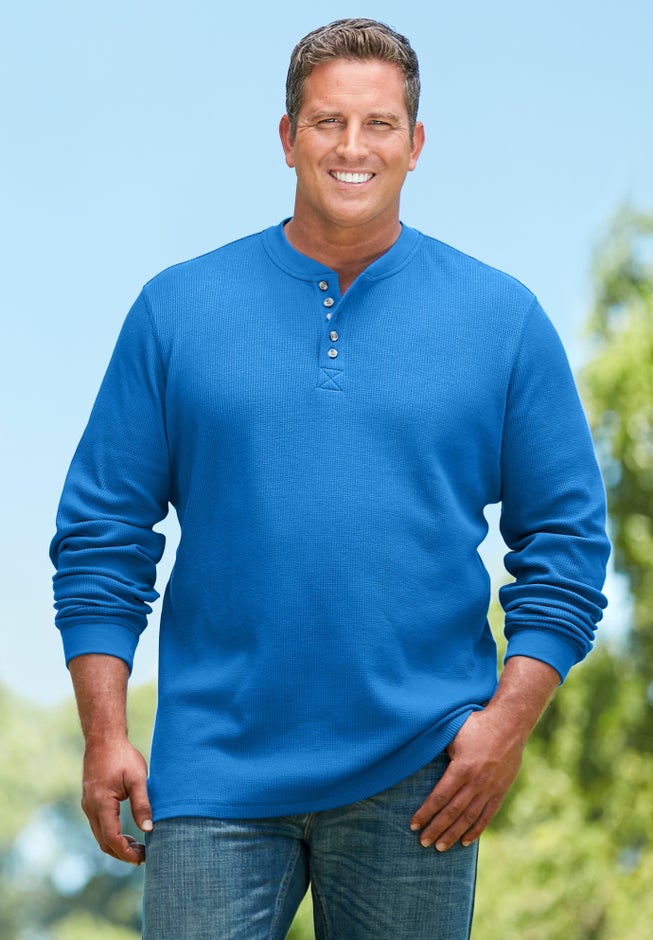 Waffle-Knit Thermal Henley Tee image number 5