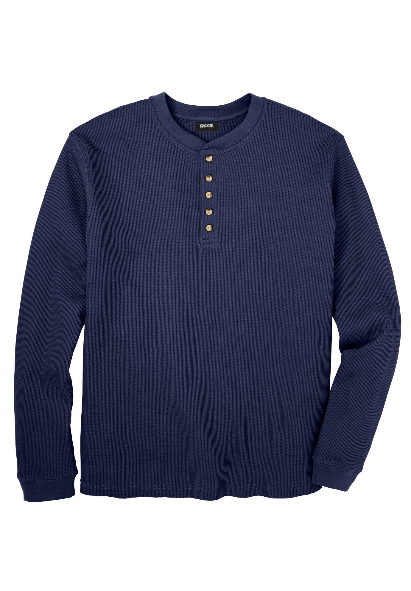 Waffle-Knit Thermal Henley Tee image number 0
