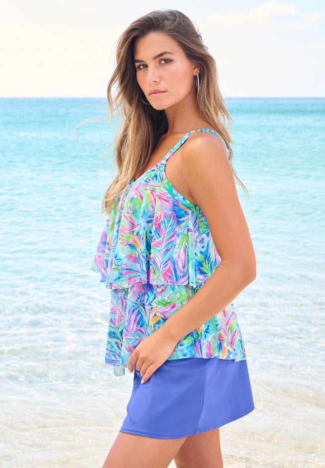 Mesh Double-Tier Tankini Top image number 2