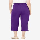 7-Day Elastic-Waist Stretchy Knit Capri image number 1