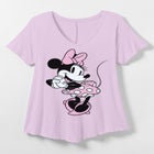 Light Pink Minnie V-Neck Point Hem Tee image number null