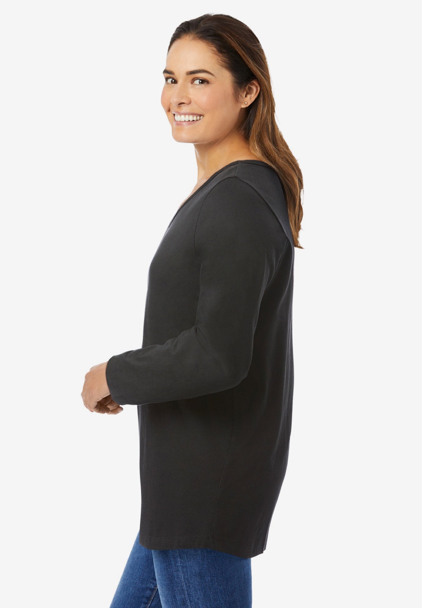 Perfect Long-Sleeve V-Neck Tee image number 2