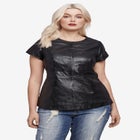 Back Zip Leather Top image number null