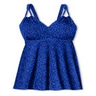 Loop-Strap V-Neck Tummy Control Two-Piece Swim Dress image number null