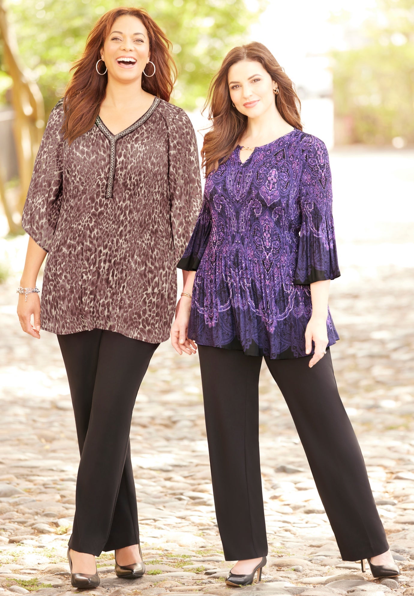 Bejeweled Pleated Blouse image number 1