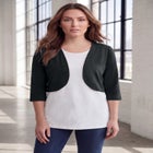 Bolero Cardigan with Three Quarter Sleeves image number null