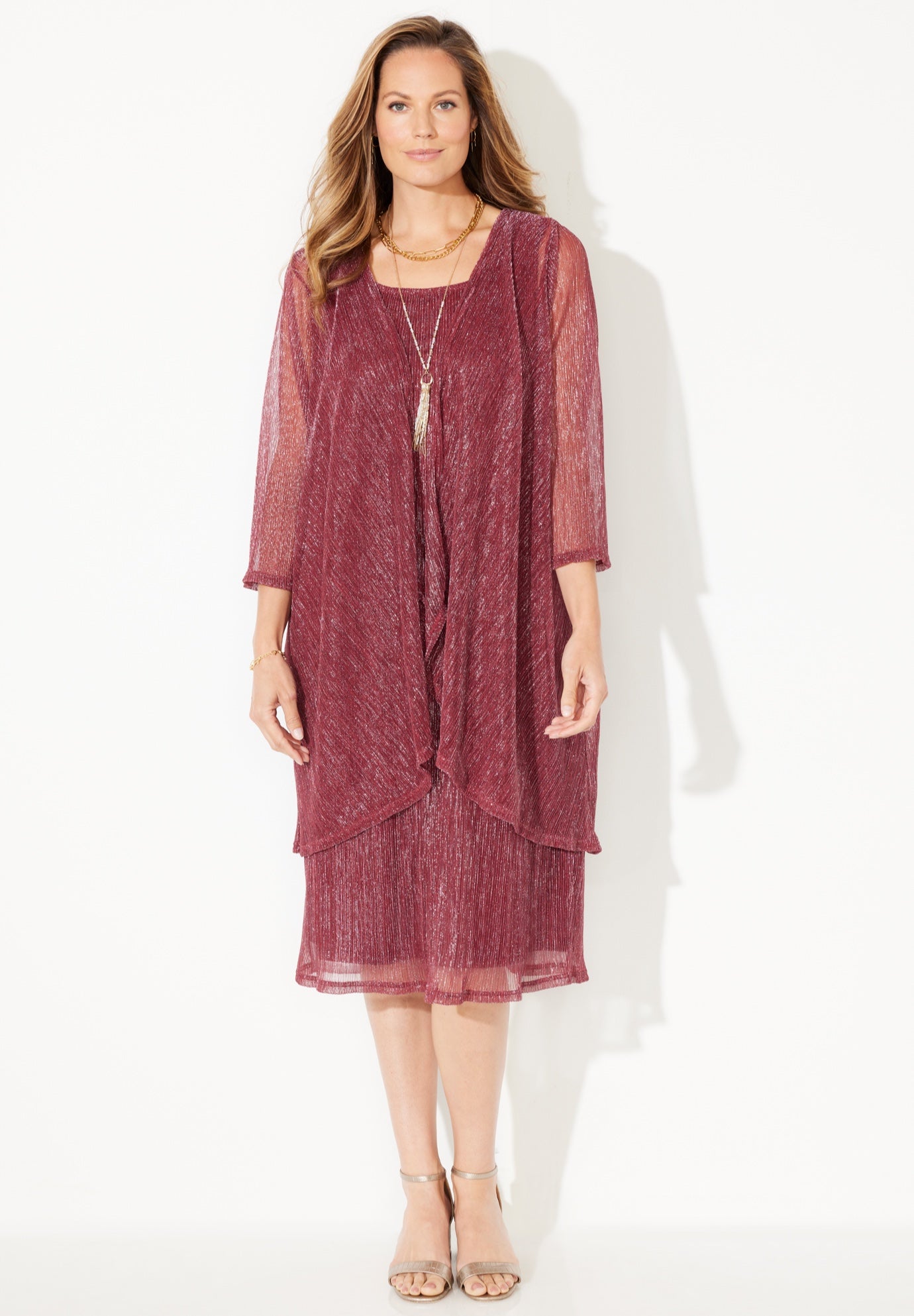 Shimmer Crinkle Duet Dress image number 0