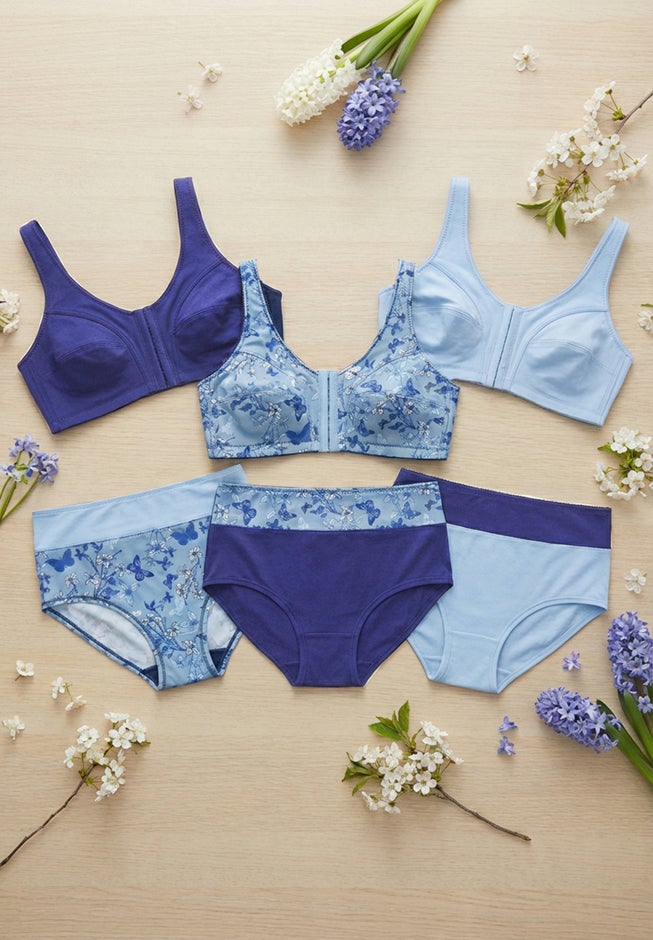 3-Pack Front-Close Cotton Wireless Bra image number 3