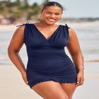 Adjustable Ruched Swimdress image number null