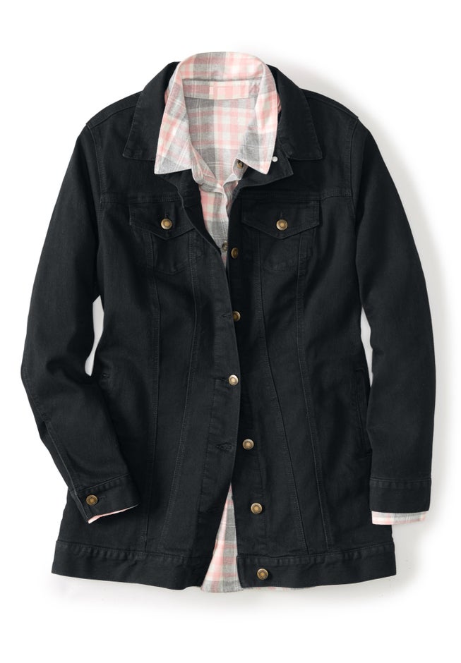 Long Stretch Denim Jean Jacket image number 5