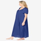 Long Silky Lace-Trim Gown image number 2