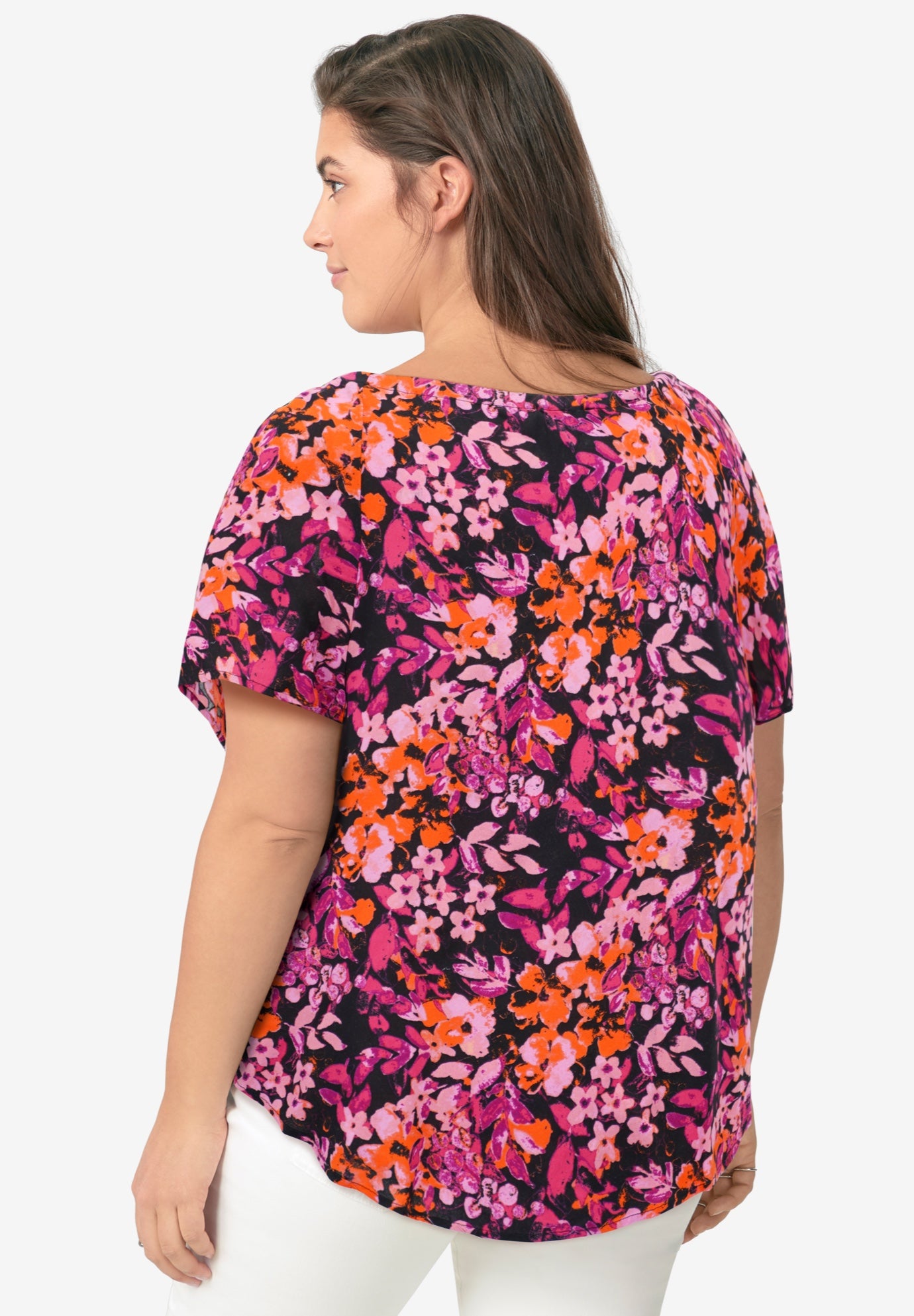 Drawstring Notchneck Keyhole Short Sleeve Peasant Blouse image number 1