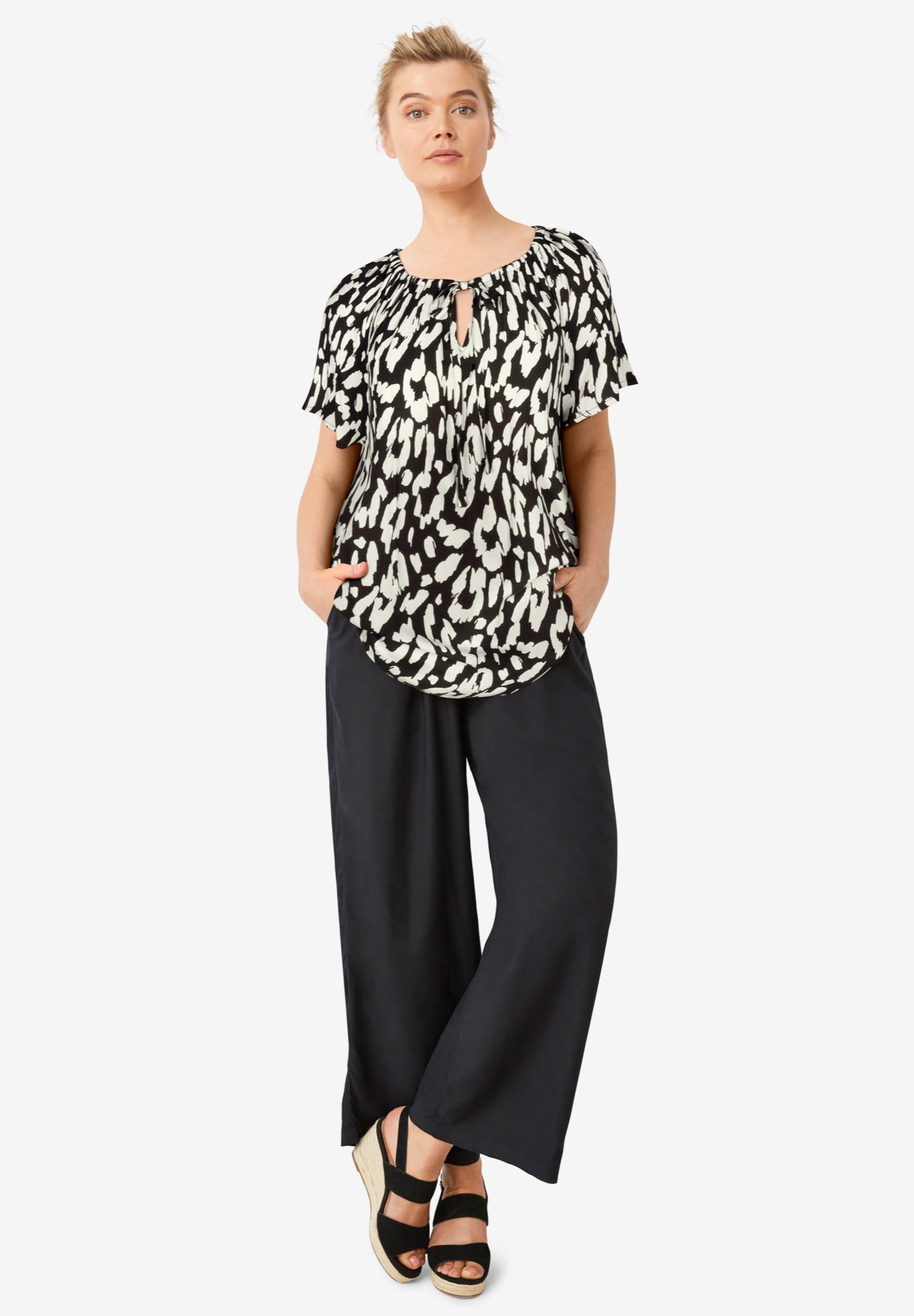 Keyhole Peasant Blouse image number 0