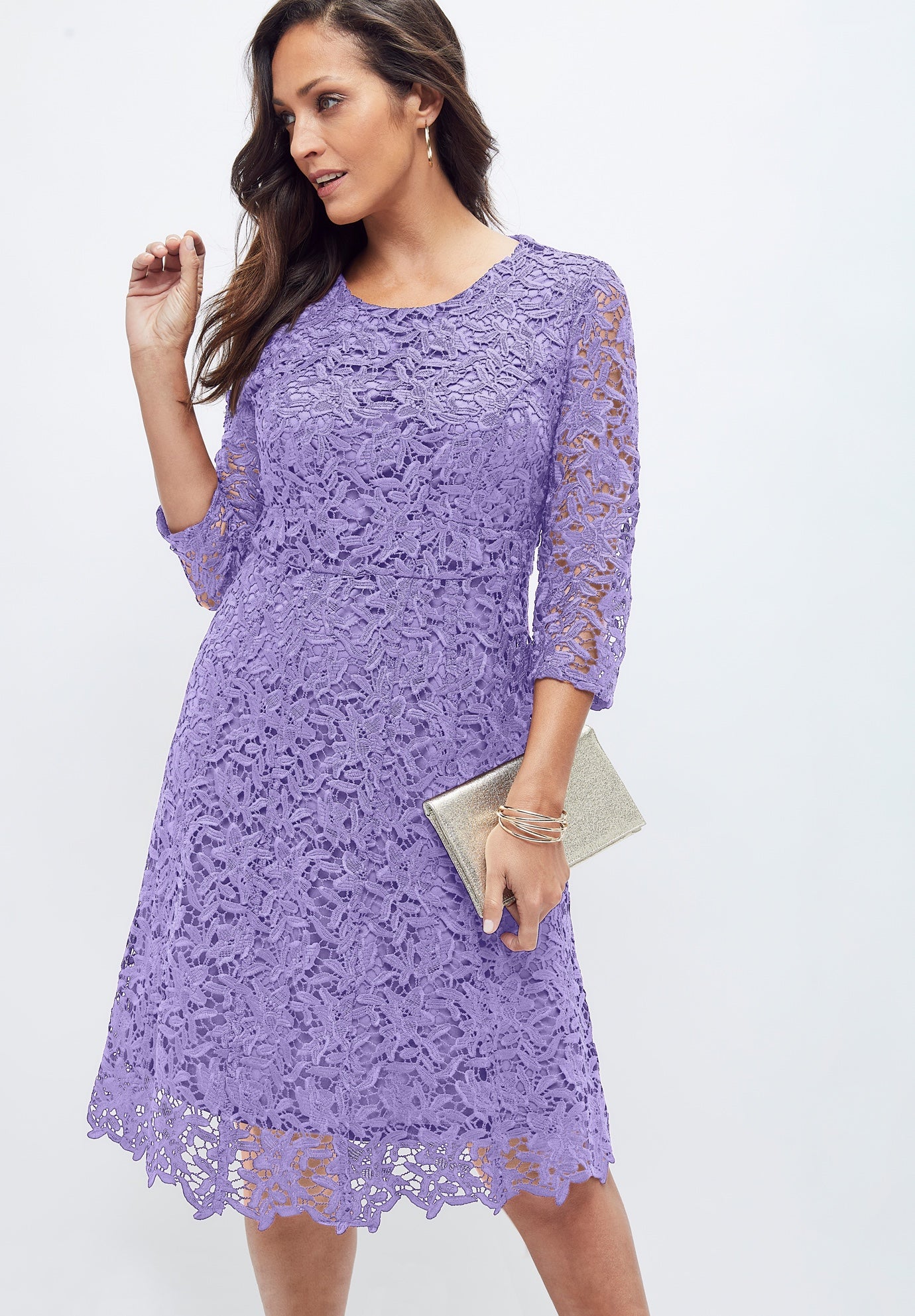 Lace Fit & Flare Dress image number 0