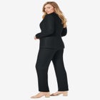 2-Piece Stretch Crepe Single-Breasted Pantsuit image number null