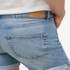 Mid-Rise Stretch Denim Boyfriend Shorts image number null