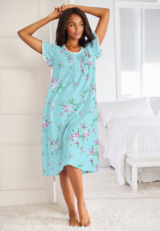 Short Pintuck Knit Gown image number 5