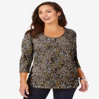 Stretch Cotton Scoop Neck Tee image number null