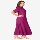 Stretch Cotton Button Front Maxi Dress image number null