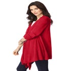 Plus Size Lightweight Handkerchief Hem Cardigan Sweater image number 2