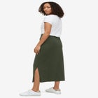 Stretch Jersey A-Line Elastic Waistband Maxi Skirt image number 1