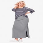 Stretch Jersey A-Line Elastic Waistband Maxi Skirt image number null