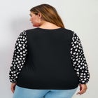 Mix Media Heart Sleeve Top image number null