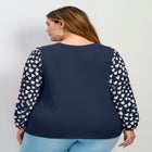 Mix Media Heart Sleeve Top image number null