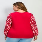 Mix Media Heart Sleeve Top image number null