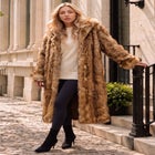 Plus Size Hooded Faux Fur Coat image number 0
