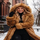 Plus Size Hooded Faux Fur Coat image number 2