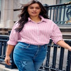 Classic Stripe Boyfriend Shirt image number 1