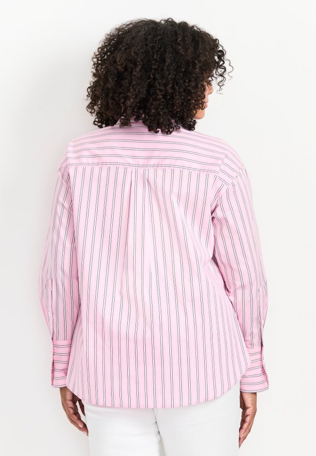Classic Stripe Boyfriend Shirt image number 3