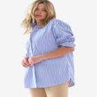 Button-Front Relaxed Cotton Shirt image number null