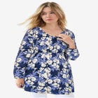 V-Neck Tunic with Smocked Bodice image number null