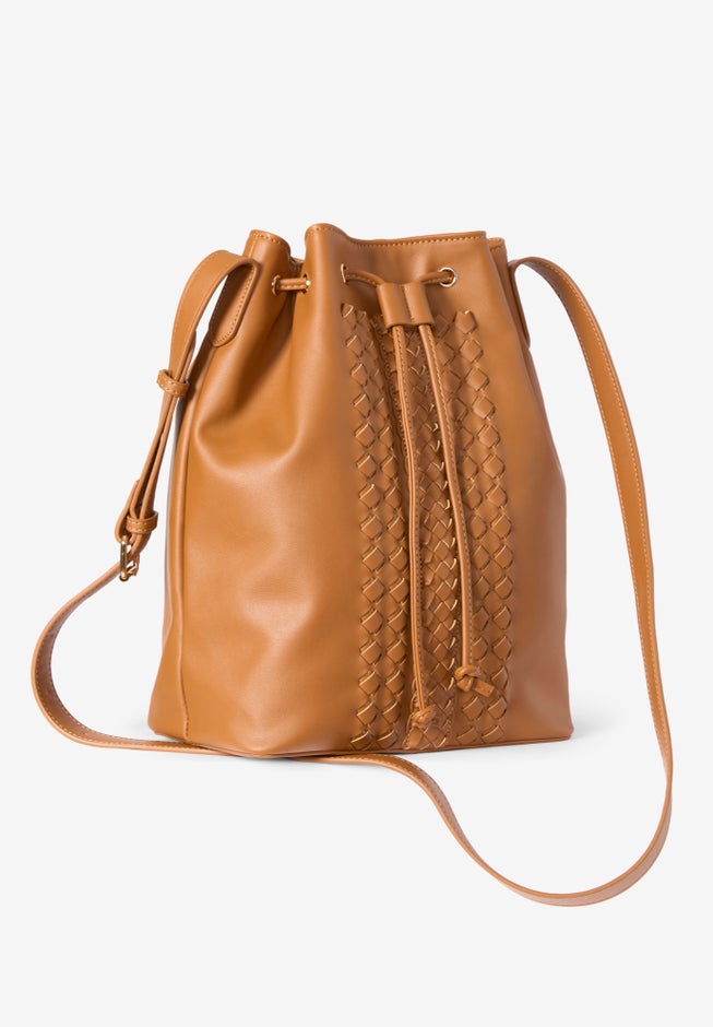 Braided-Detail Crossbody Bucket Bag image number 2