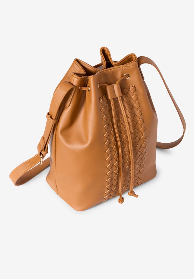Braided-Detail Crossbody Bucket Bag image number 3