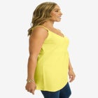 Stretch Cotton Shirred Tank image number null