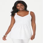 Stretch Cotton Shirred Tank image number null
