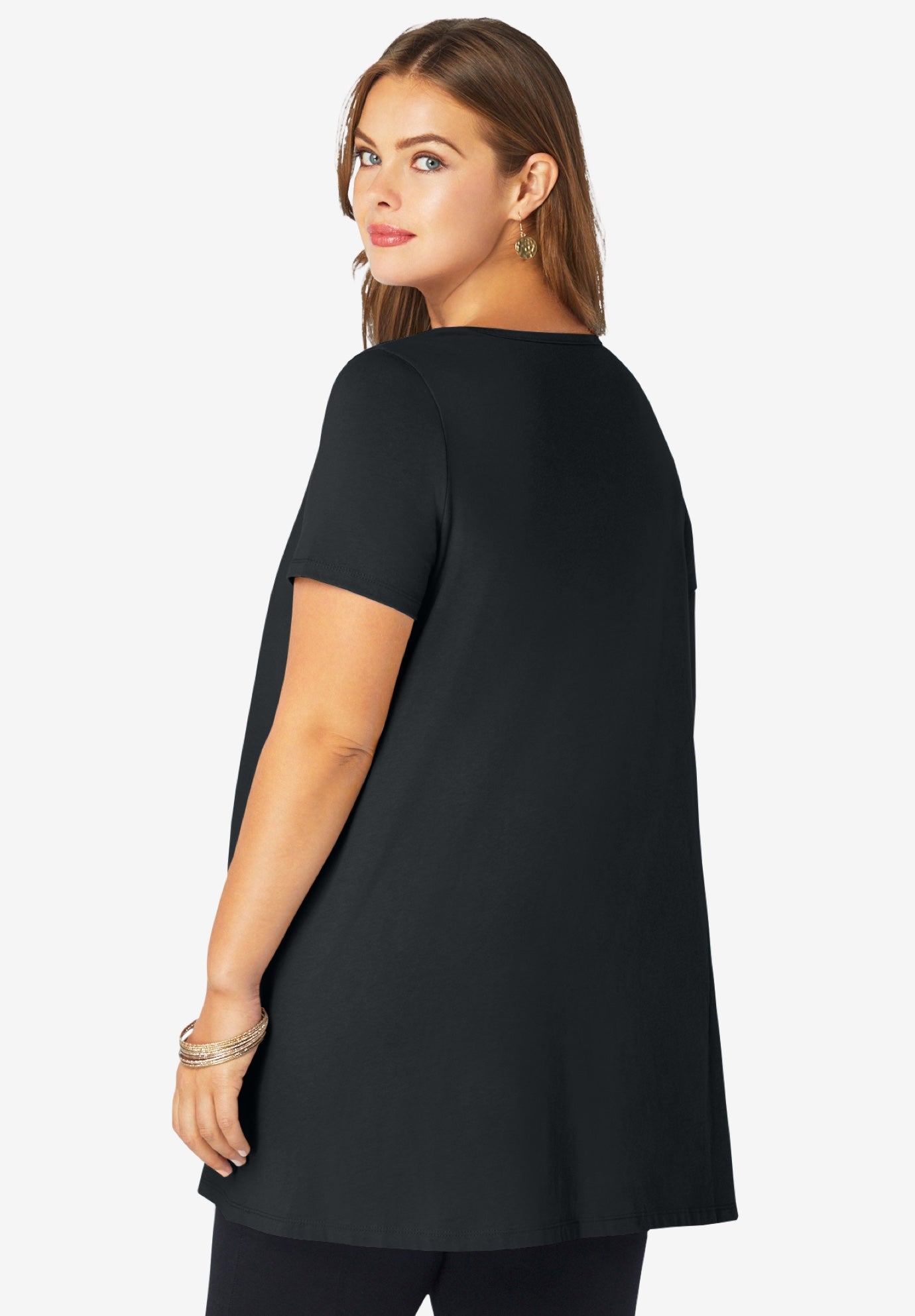 Plus Size Cotton Ultimate Scoopneck Swing Tunic image number 1