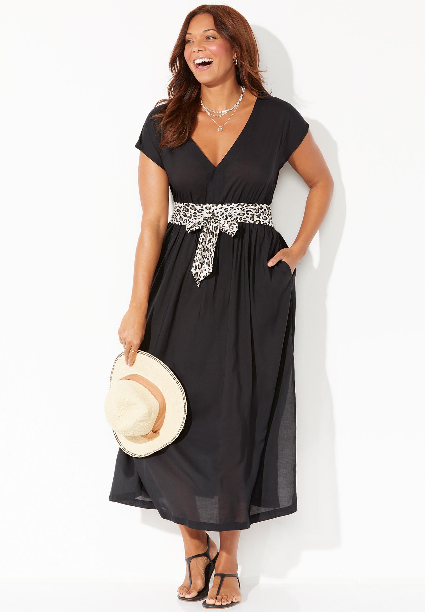 Stephanie V-Neck Cover Up Maxi Dress image number 3