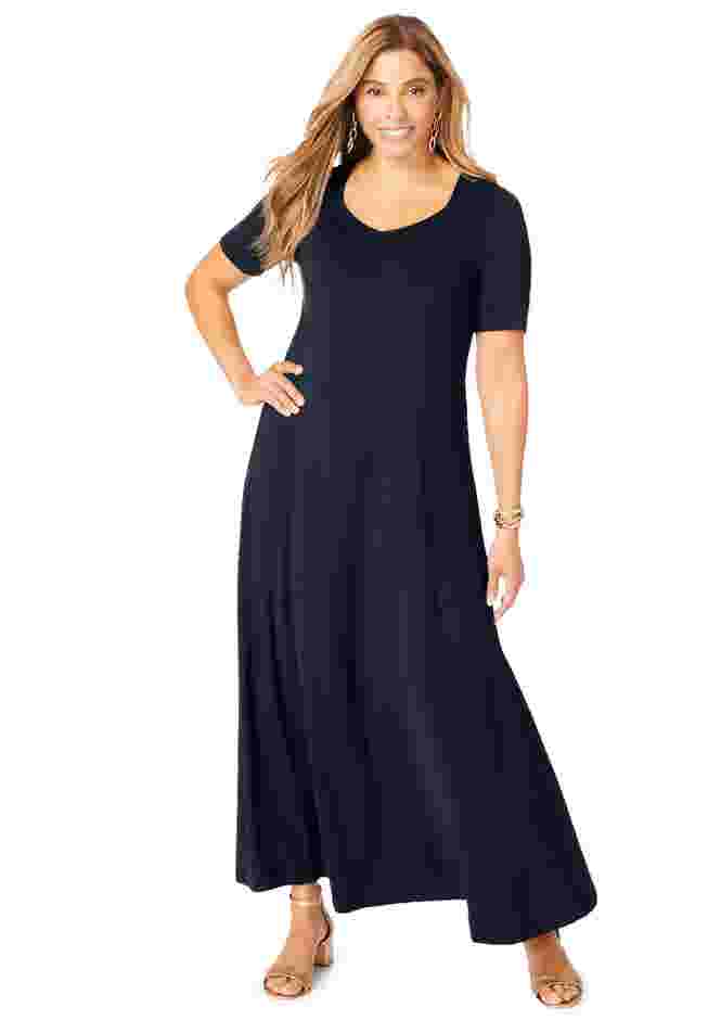 Stretch Knit Sweetheart Maxi Dress image number 0